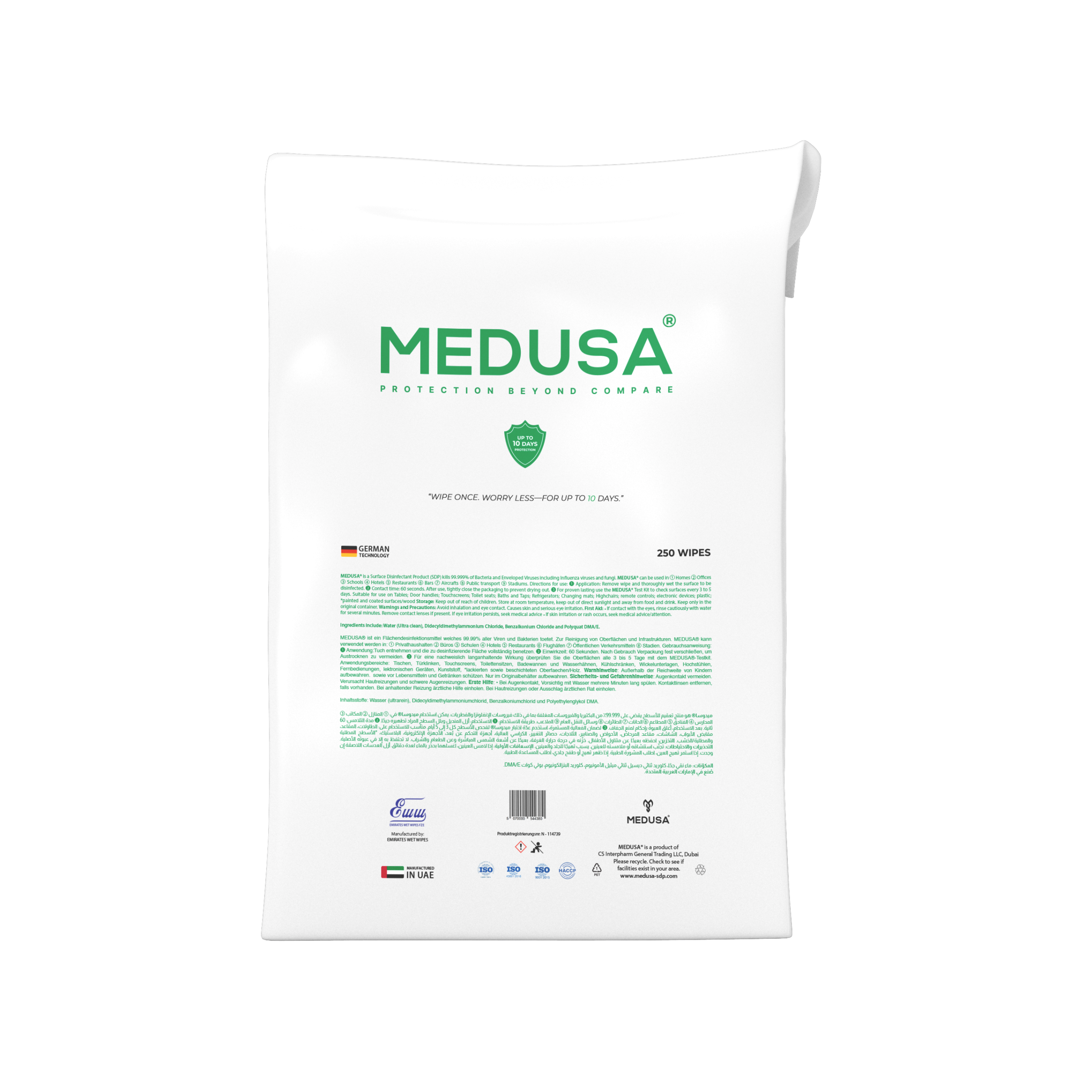 MEDUSA - Alcohol Free - 250 wipes bucket refill 01
